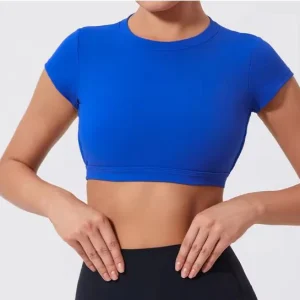 Dames Sport Crop Top – Backless Fitness Top met Stretch en Sneldrogend Materiaal