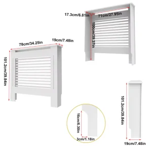 Witte Radiatorombouw met Horizontale Lamellen – MDF Kast & Plank