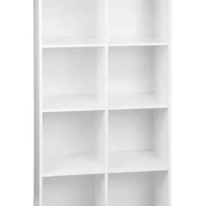 Witte Boekenkast met 8 Opbergvakken – Multifunctionele Opbergrek