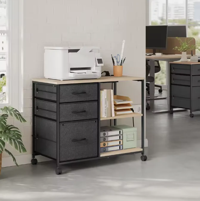 Archiefkast op Wielen met USB-Laadstation – 80 cm Vintage Bruin - Afbeelding 6
