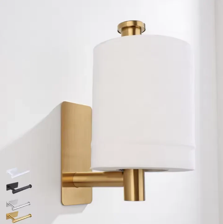 Zelfklevende Papierhouder van RVS – Wandmontage zonder Boren voor Keuken, Badkamer en Toilet - Afbeelding 2