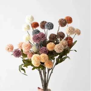 5-Hoofdige Paardenbloem Kunstbloem – Decoratieve Bloemsteel voor Bruiloft en Interieur