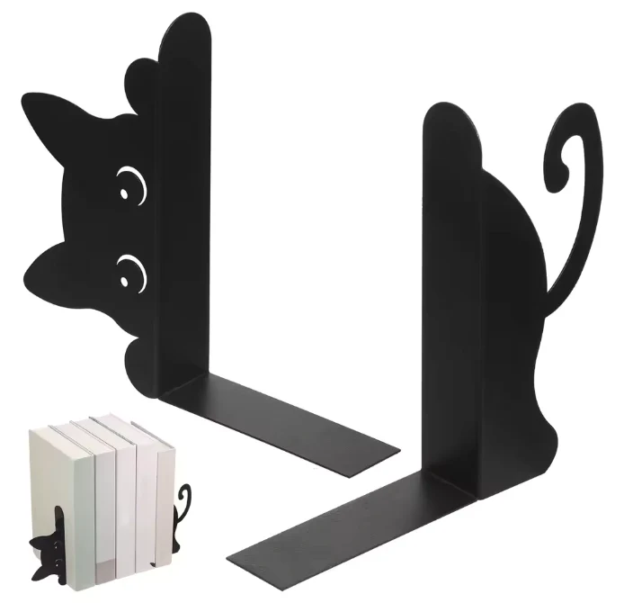 2-delige Metalen Boekensteunen – Draak/Kat Design Boekhouder voor Boekenkast en Bureau - Afbeelding 8