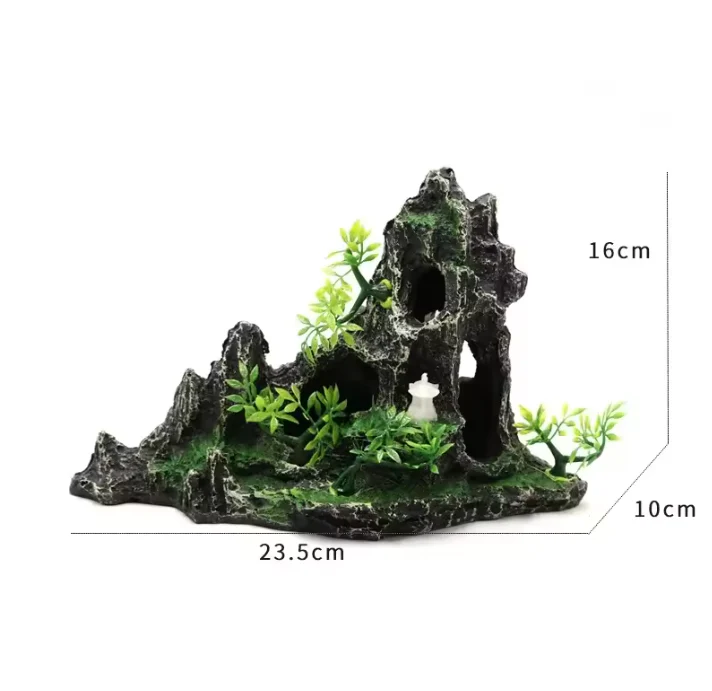 Aquarium Rotstuin Berg met Brug – Hars Decoratie Ornament - Afbeelding 4