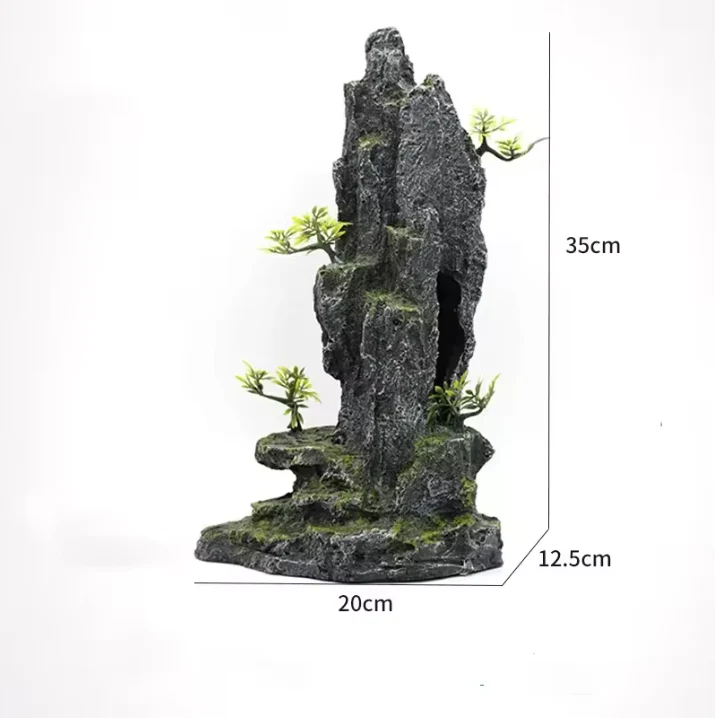 Aquarium Rotstuin Berg met Brug – Hars Decoratie Ornament - Afbeelding 5