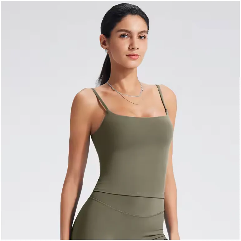 Dames Sport Tanktop – Fitness Top met Ingebouwde BH en Vierkante Hals voor Yoga en Training - Afbeelding 8