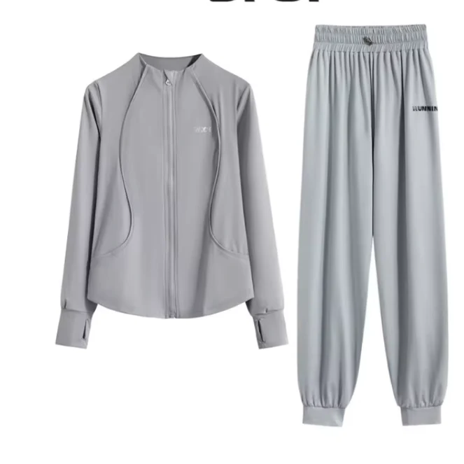 Dames 2-Delige Sportset – Loose Fit Trainingspak met Sneldrogende Stof voor Yoga, Hardlopen en Fitness - Afbeelding 2