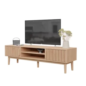 TV-Meubel 150 cm – Houten Kast met Deuren & Planken, Ademend Design