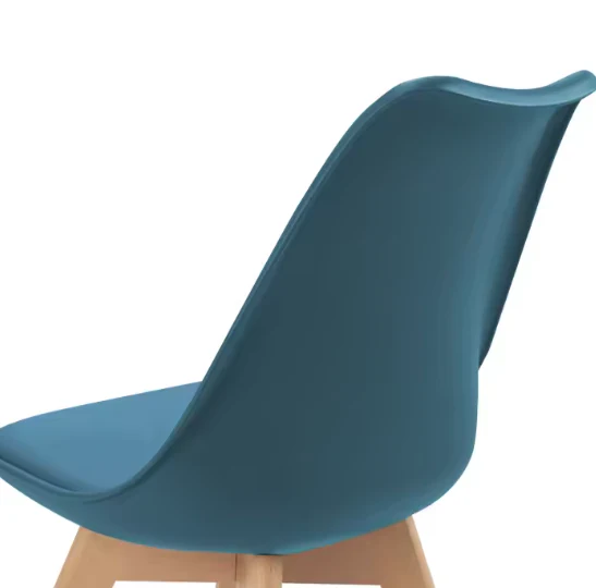 Set van 6 Scandinavische Eetkamerstoelen – PU Gewatteerde Zitting & Beukenhouten Poten - Afbeelding 5