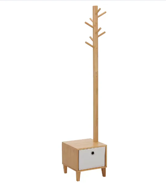 Bamboe Kapstok met Bank, Lade en 8 Haken – Compact en Functioneel - Afbeelding 5