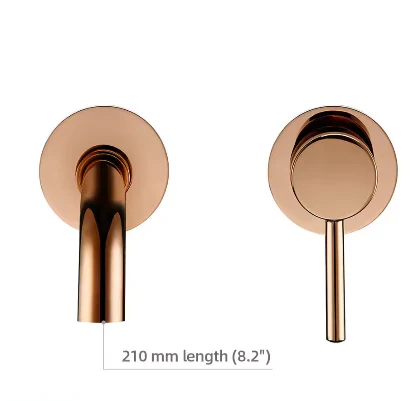 2-Gats Wand Badkamerkraan – Messing Mengkraan Warm en Koud Water, Ronde Uitloop - Afbeelding 5