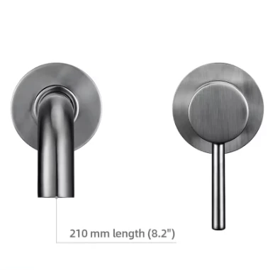 2-Gats Wand Badkamerkraan – Messing Mengkraan Warm en Koud Water, Ronde Uitloop - Afbeelding 7
