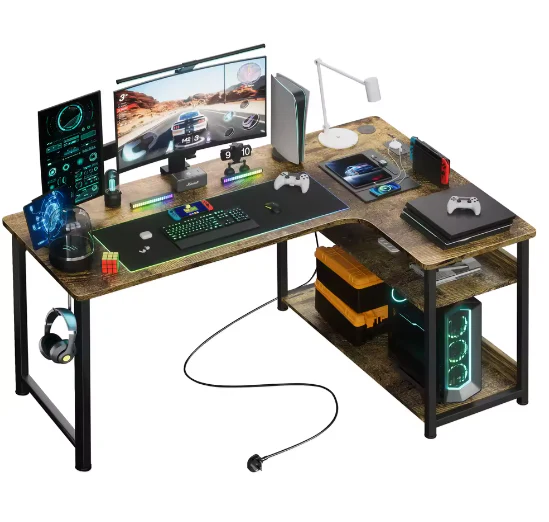 L-Vorm Gaming Bureau met Plank en USB – 120 cm - Afbeelding 4