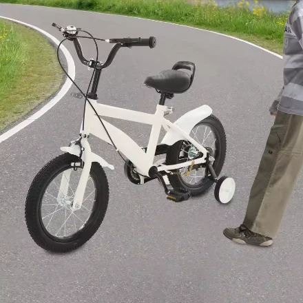 14 Inch Kinderfiets – Verstelbaar Zadel en Stuur met Zijwielen en Dubbele Remmen voor Beginners - Afbeelding 2