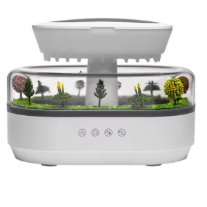 Aroma Luchtbevochtiger met Regendruppel Effect en LED Licht – Ultrasone Diffuser met Witte Ruis