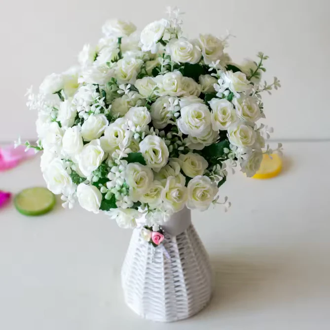 Kunst Mini Rozen Bloemboeket – Decoratieve Nep Rozen voor Woondecoratie - Afbeelding 4