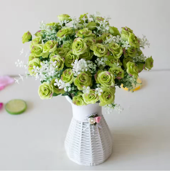 Kunst Mini Rozen Bloemboeket – Decoratieve Nep Rozen voor Woondecoratie - Afbeelding 3